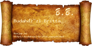 Budaházi Britta névjegykártya